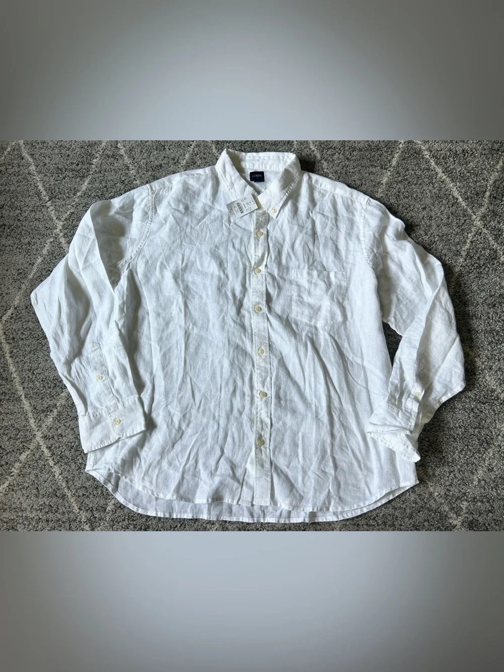 J. Crew White Linen Button-Down Shirt